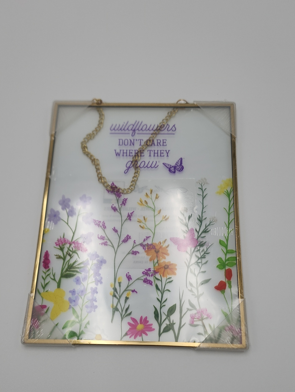 (211) Dolly Parton glass wildflowers panel
